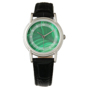 Montre Minéral de Malachite vert brillant