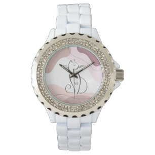 Montre Mini Chat Noir Formes Boho Bio Monogramme