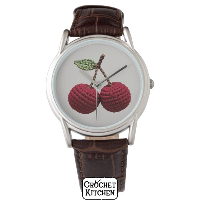 Montre Mini-fille Crochet rouge cerise été frais (Créateur téléchargé)