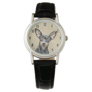 Montre Miniature Pinscher Peinture mignonne Chien Art ori