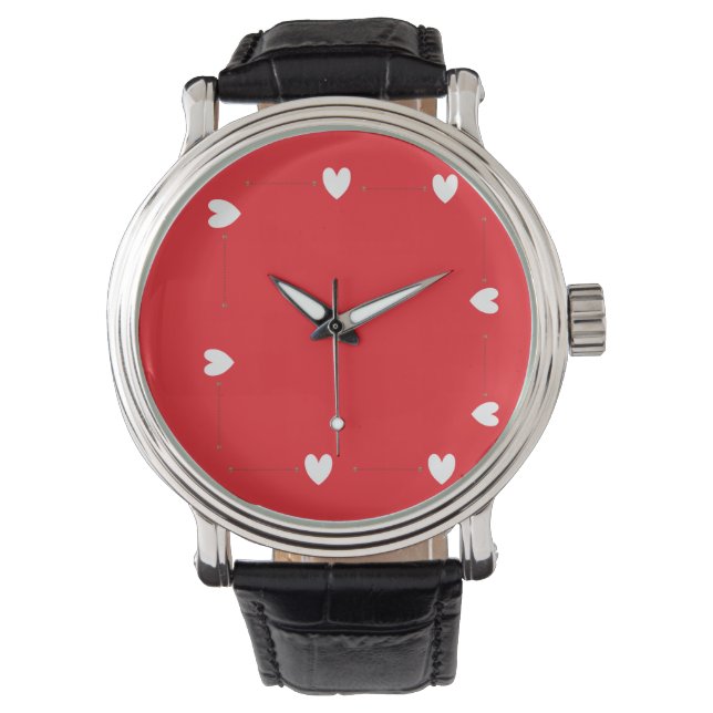 Montre Minimal Red Heart Watch – Elegant Love Design (devant)