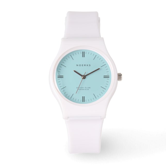 Montre Minimaliste Blush Élan - Bleu Poudré (Recto)