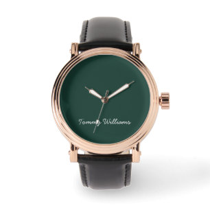 Montre Minimaliste Emerald Green Professionnel Simple