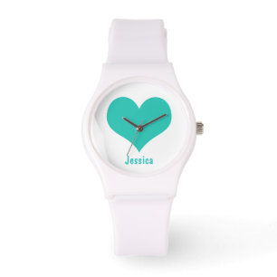 Montre Mint Green Heart - Personnalisé Name Watch