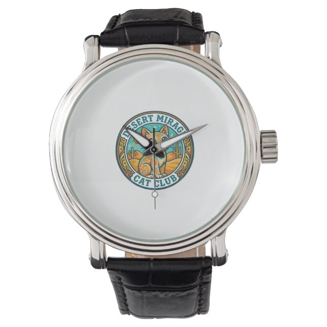 Montre Mirage du désert Chat Idée cadeau pour maman de ch (devant)