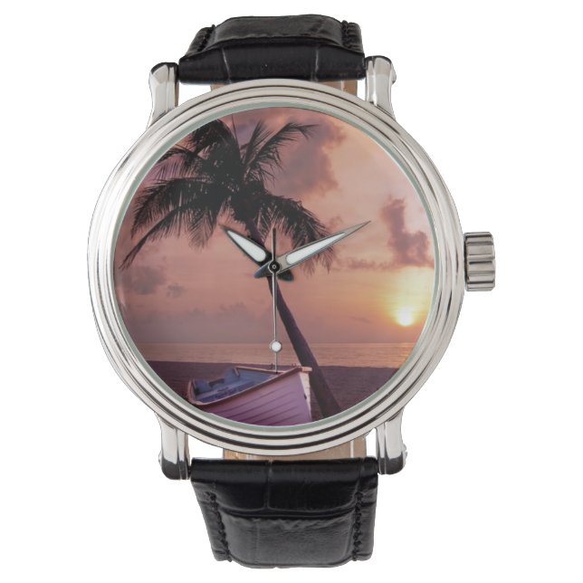 Montre Miroir compact pour bateaux et palmiers (devant)