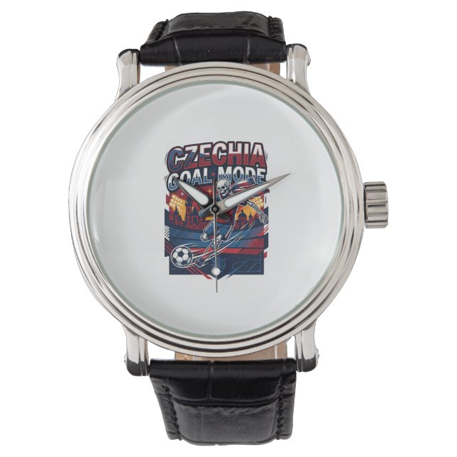 Montre Mode de but de Tchéquie Squelette Attaquant Nation (devant)
