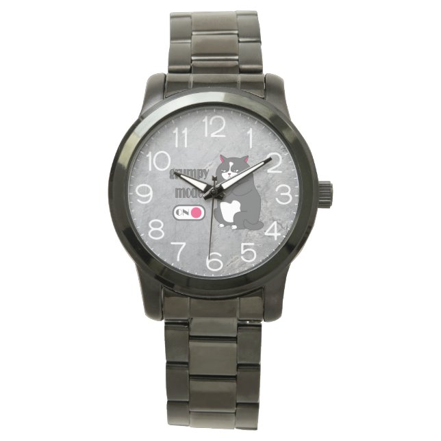 Montre Mode grumeux sur drôle de gros chat (devant)