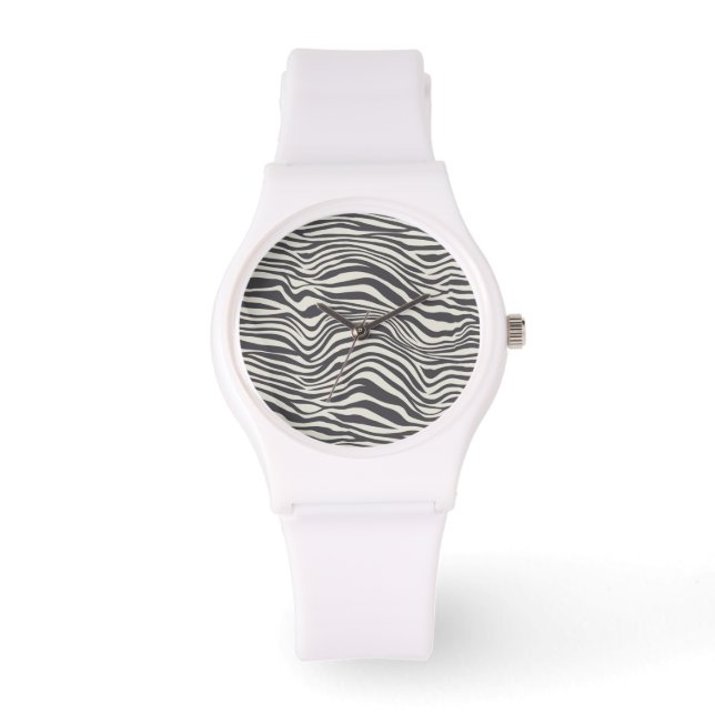 MONTRE MODÈLE ANIMAL ZEBRA DESIGN WHITE WATCH (Recto)
