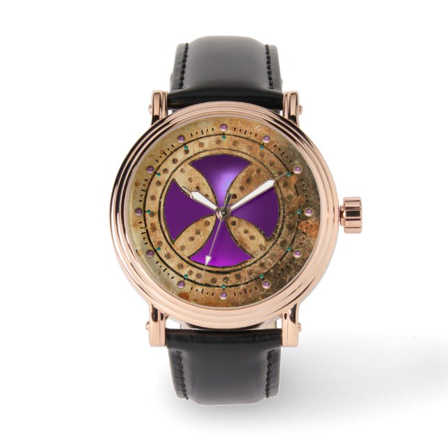Montre MODÈLE ANTIQUE CROISER Améthyste pourpre Gem (Recto)