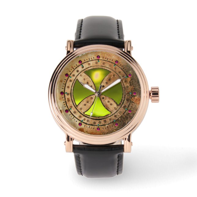 Montre MODÈLE ANTIQUE CROISER Jaune Topaz Gem (Recto)