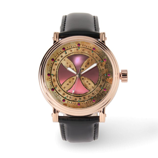 Montre MODÈLE ANTIQUE TRAVERSÉ Gem rose clair (Recto)