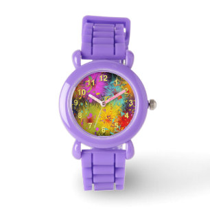 Montre Modèle brouillé coloré de floc et de confettis