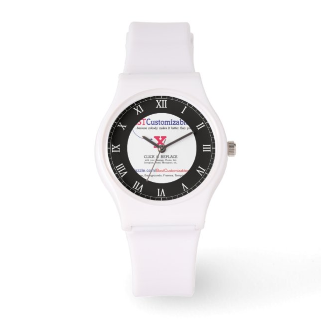 Montre Modèle cadeau personnalisé blanc (Recto)