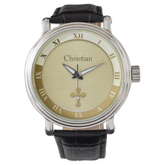 Montre Modèle de nom de croix métal or