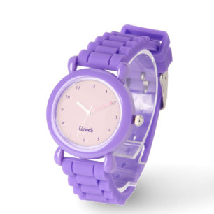Montre Modèle de nom mignon rose pâle et royal pourpre