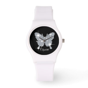 Montre Modèle de papillon étincelant au diamant