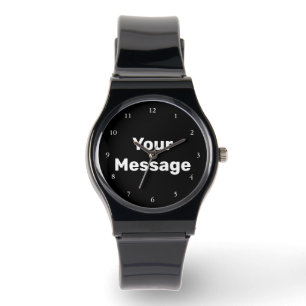 Montre Modèle de texte de message noir et blanc simple