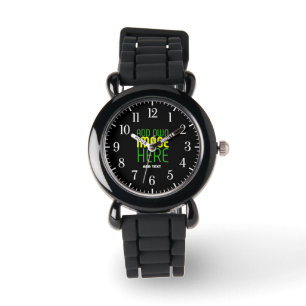 MONTRE MODÈLE DE TEXTE D'IMAGE NOIRE SIMPLE ET MODERNE