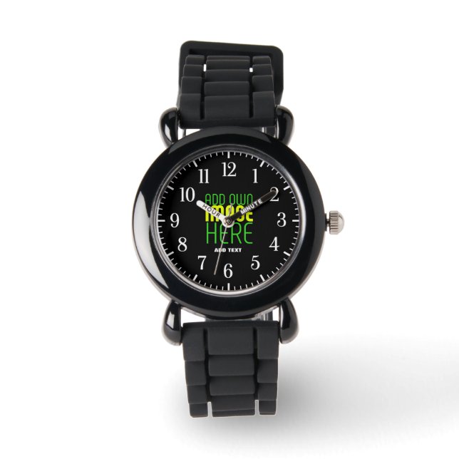 MONTRE MODÈLE DE TEXTE D'IMAGE NOIRE SIMPLE ET MODERNE (Recto)