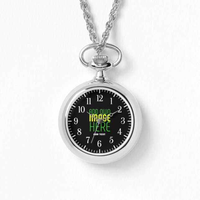 MONTRE MODÈLE DE TEXTE D'IMAGE NOIRE SIMPLE ET MODERNE (Recto)