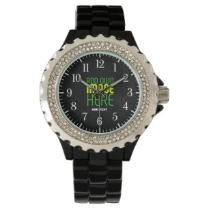 MONTRE MODÈLE DE TEXTE D'IMAGE NOIRE SIMPLE ET MODERNE