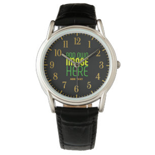 MONTRE MODÈLE DE TEXTE D'IMAGE NOIRE SIMPLE ET MODERNE