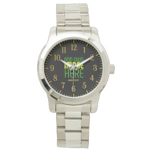 MONTRE MODÈLE DE TEXTE D'IMAGE NOIRE SIMPLE ET MODERNE