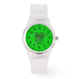 MONTRE MODELE DE TEXTE D'IMAGE VERT CITRON CLAIR MIGNON É