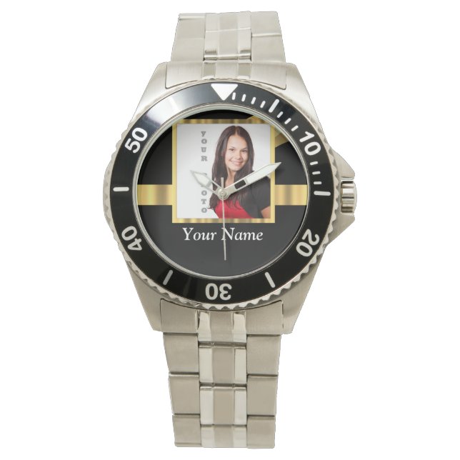Montre Modèle d'instagram noir et or (devant)