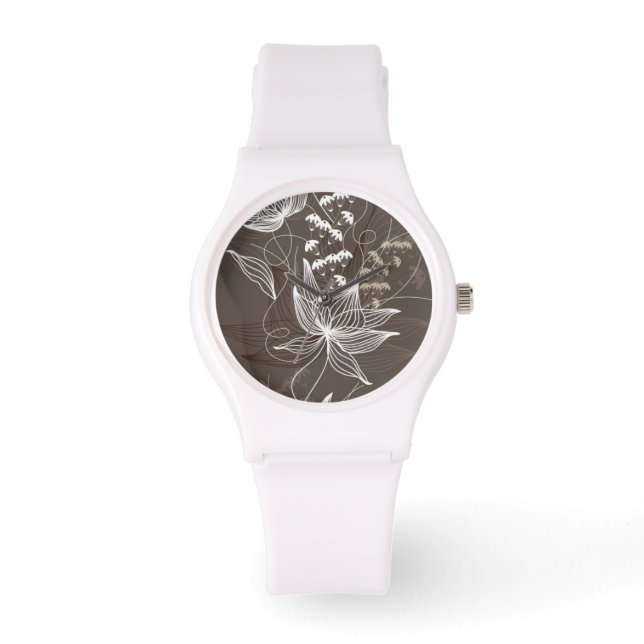 Montre Modèle floral Brown foncé (Recto)