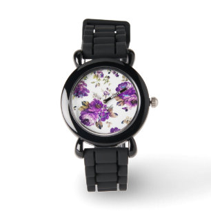 Montre Modèle floral violet
