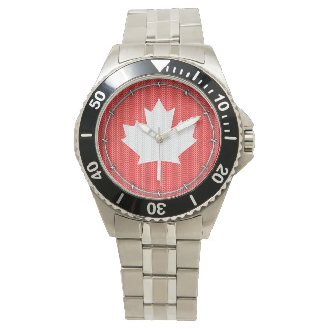 Montre Modèle Knit Maple Leaf Tricot Motif (devant)