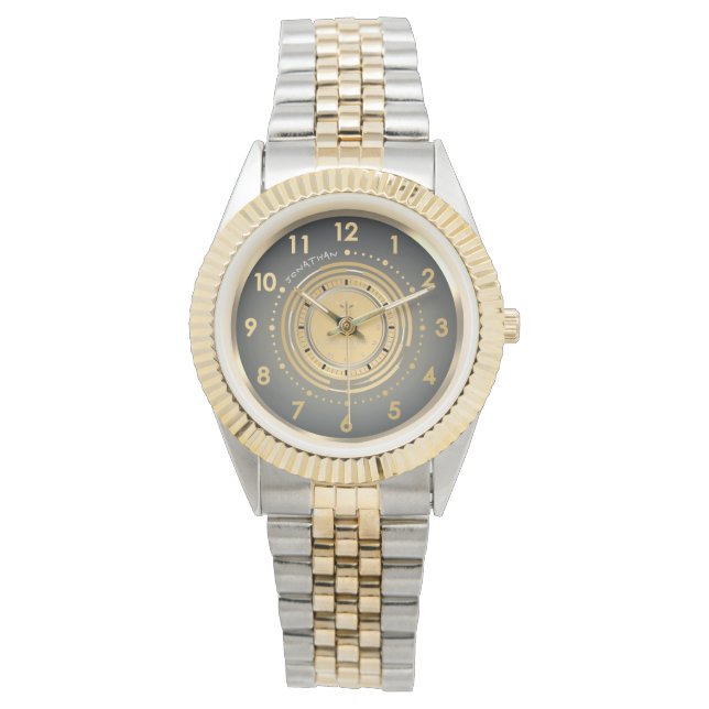 Montre Modern Dark theme Two-Tone Classic Watch Custom (devant)