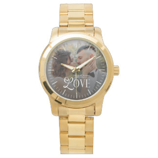 Montre Modern Love Custom Wedding Photo Couples Monogram