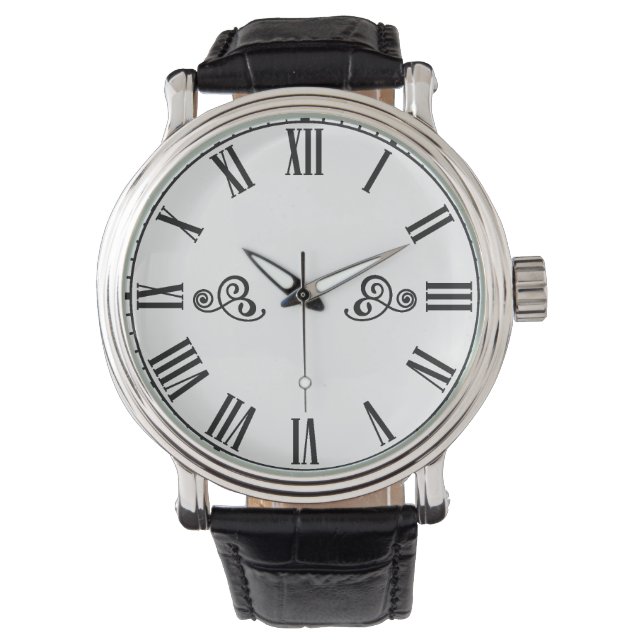 Montre Modern Minimalism Black Roman Numbers  (devant)