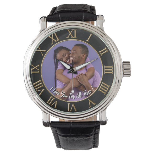 Montre Modern Personalized Love Message Gift Custom Photo (devant)