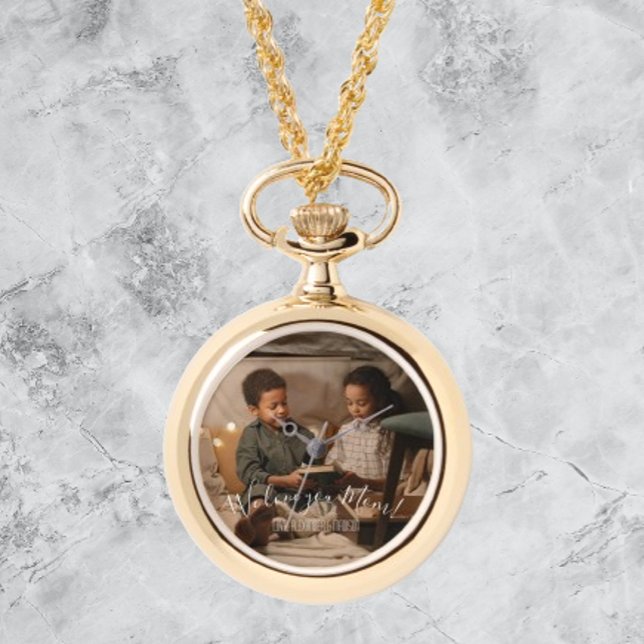 Montre Modern We Love You Mom Photo (Modern We Love You Mom Photo Pocket Watch)