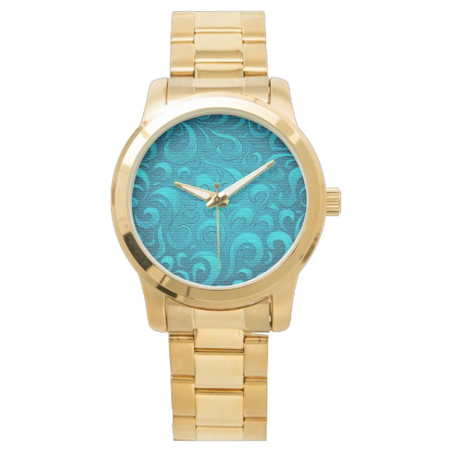 Montre Moderne Aqua Blue tendance (devant)