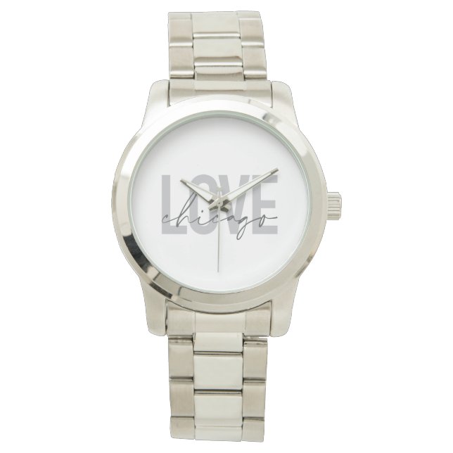 Montre Moderne, cool, simple, minimal, design Love Chicag (devant)