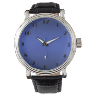 Montre Moderne dégradé bleu Galaxie aquarelle