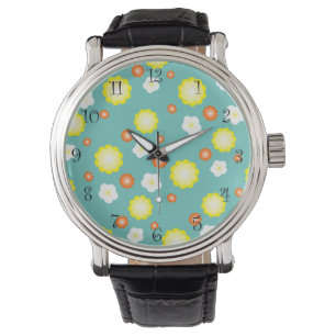 Montre Moderne dégradé coloré Daisy fleur fille motif
