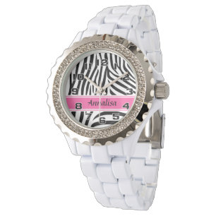 Montre Moderne designer personnalisé zèbre strié Dames