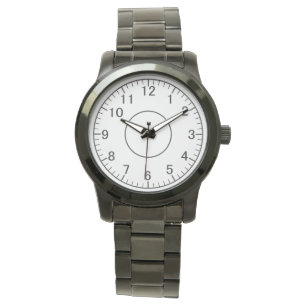 Montre moderne en acier inoxydable noir 