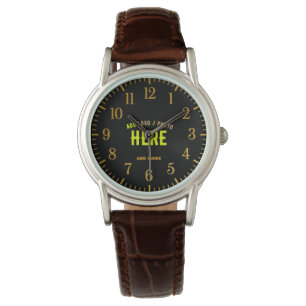 MONTRE MODERNE ET MODERNE PERSONNALISABLE NOIR VÉRIFIÉ