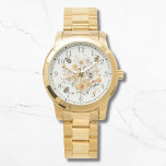 Montre Moderne Fleur sauvage Floral Bee Élégante Chic Wom<br><div class="desc">Moderne Fleur sauvage Floral Bee Stylish Chic Womans Watches dispose d'une aquarelle moderne moderne jaune fleurie fleur sauvage avec des abeilles bosselées. Créé par Evco Studio www.zazzle.com/store/evcostudio</div>