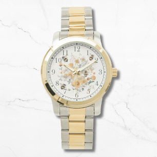Montre Moderne Fleur sauvage Floral Bee Élégante Chic Wom
