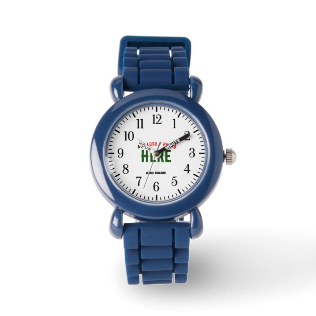 MONTRE MODERNE MODERNE MARINE BLEUE UNIQUE VÉRIFIÉE (Recto)