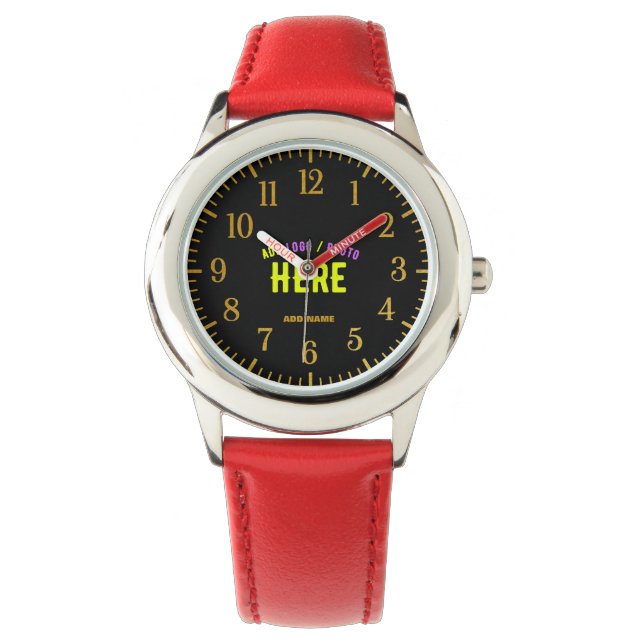 MONTRE MODERNE MODERNE PERSONNALISABLE ROUGE VÉRIFIÉ (devant)