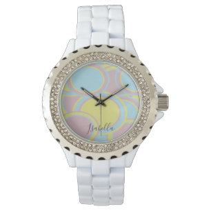 Montre Moderne Pastel Abstrait Peinture Wristwatch